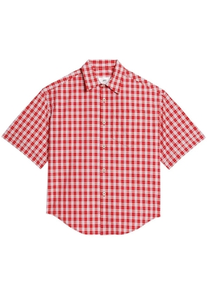 AMI Paris checked short-sleeve shirt - Red