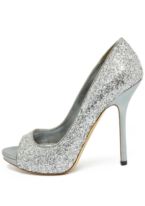 Miu Miu Pre-Owned 130mm metallic heeled pumps - Silver