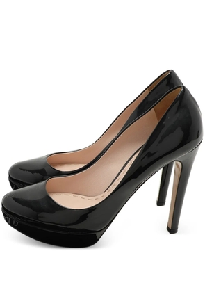 Miu Miu Pre-Owned platform heeled pumps - Black