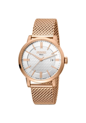 FERRE Milano Classic mesh-strap 42mm watch - White