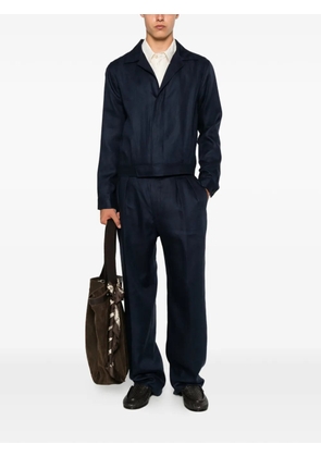 Tagliatore pleated straight-leg trousers - Blue