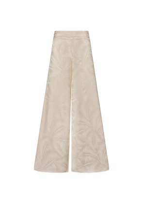 Johanna Ortiz Musical palm-jacquard wide-leg trousers - Neutrals