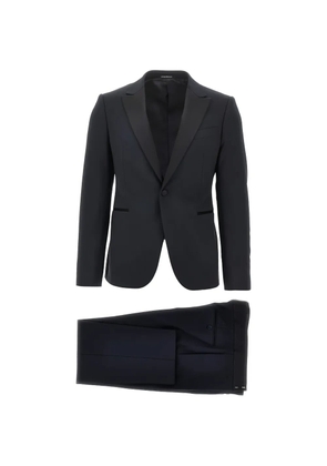 Emporio Armani satin-lapel suit - Blue