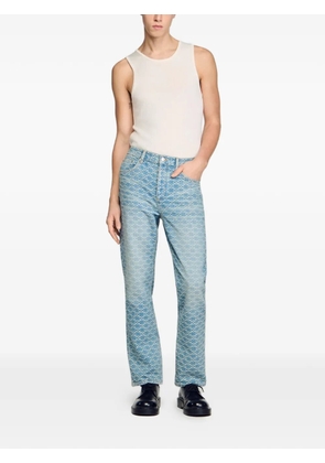 SANDRO square-pattern jeans - Blue
