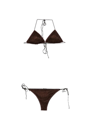Oséree glitter-effect triangle bikini - Brown