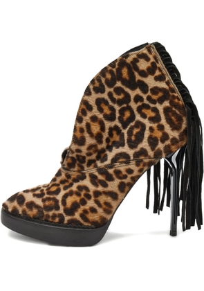 Burberry Pre-Owned 120mm leopard-print heeled boots - Brown