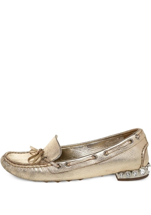 Miu Miu Pre-Owned metallic loafers - Gold