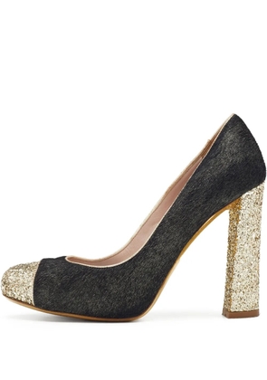Miu Miu Pre-Owned 110mm glitter-embellished heeled pumps - Black