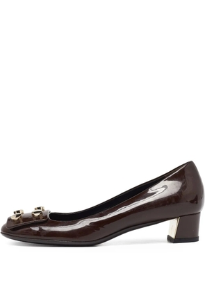 Gucci Pre-Owned 35mm leather heeled pumps - Brown