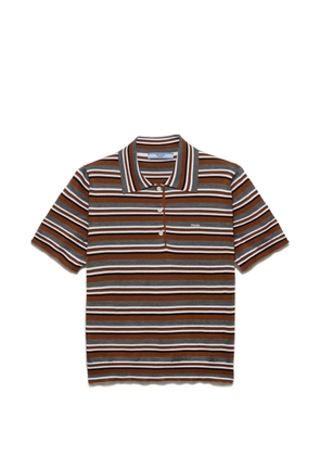 Prada short-sleeved striped cotton polo shirt - Orange