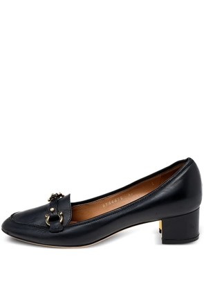 Ferragamo Pre-Owned 40mm leather block-heel pumps - Black