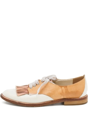 Oscar de la Renta Pre-Owned fringe-detail Derby shoes - Neutrals