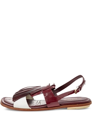 Tod's Vintage fringed leather sandals - Red