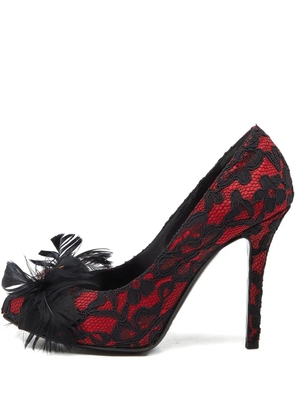 D&G Vintage 2024 pre-owned 110mm lace heeled pumps - Red