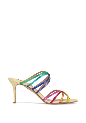Aquazzura Tell Me metallic strappy sandals - Yellow