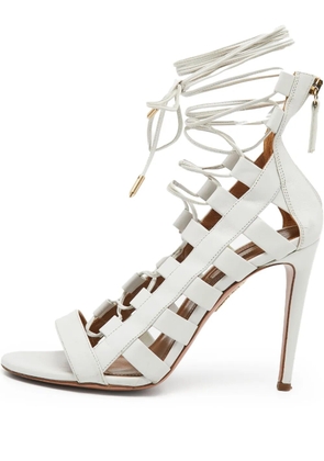 Aquazzura pre-owned 105mm leather sandals - White