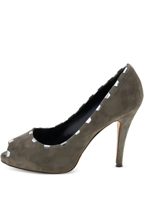 Giuseppe Zanotti Vintage peep-toe metal-detail pumps - Grey