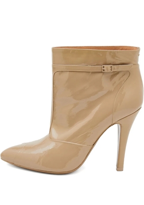 Maison Martin Margiela Pre-Owned 110mm patent-finish ankle boots - Neutrals