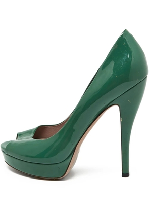 Gucci Pre-Owned 140mm leather heeled pumps - Green