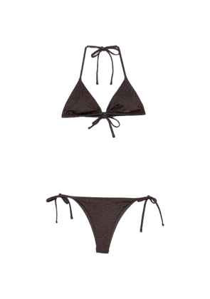 Emporio Armani floral-jacquard bikini - Brown