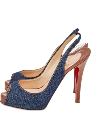 Christian Louboutin Pre-Owned 115mm denim heeled sandals - Blue