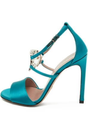 Gucci Pre-Owned 115mm crystal-embellished sandals - Green