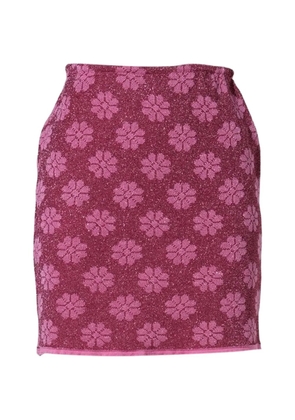 ANDREJ GRONAU flower-print mini skirt - Pink