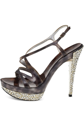 Casadei Vintage pre-owned 130mm embellished sandals - Brown