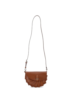 BOLDRINI pleated leather cross body bag - Brown