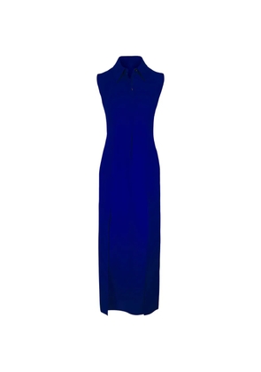 Akris sleeveless side-slit midi dress - Blue