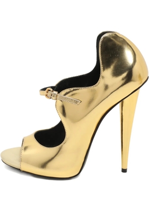 Giuseppe Zanotti leather peep-toe pumps - Gold