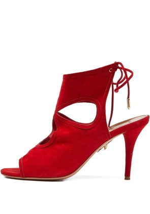 Aquazzura 2024 110mm suede heeled sandals - Red