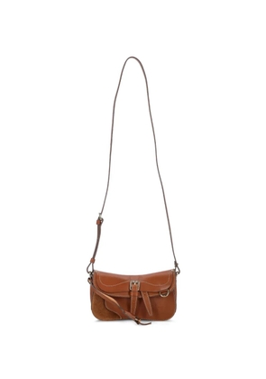 BOLDRINI contrast-stitch buckle-fastening cross body bag - Brown
