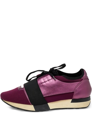 Balenciaga Pre-Owned Race Runner metallic-panelled sneakers - Purple