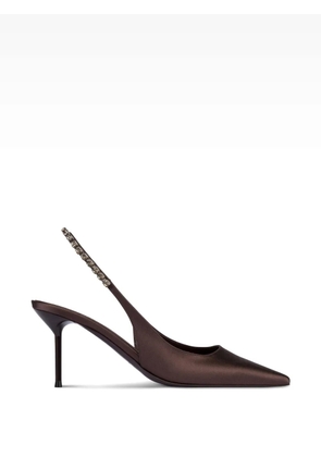 Paris Texas Lidia crystal-embellished slingback pumps - Brown