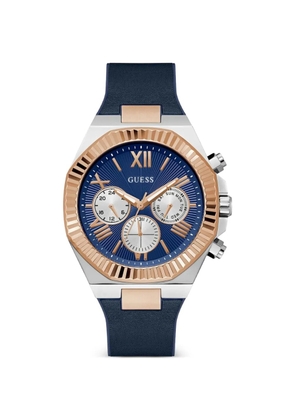 GUESS USA logo-detail 44mm watch - Blue