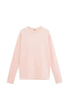 Auralee long-sleeve raw-edge T-shirt - Pink