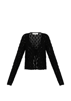 FRAME pointelle-knit tie-fastening cardigan - Black