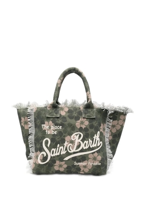 MC2 Saint Barth floral-print frayed tote bag - Green