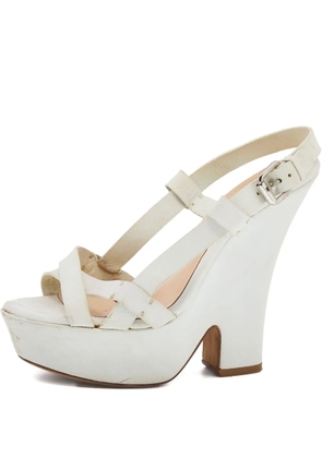 Celine Pre-Owned 140mm strappy platform sandals - White
