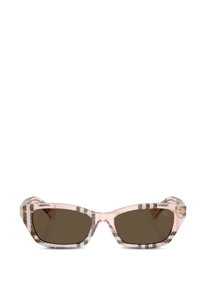 Burberry Eyewear Check rectangle-frame sunglasses - Neutrals
