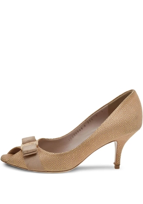Ferragamo Pre-Owned 75mm Vara-bow sandals - Neutrals