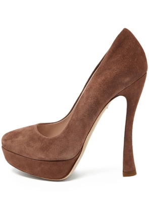 Miu Miu Pre-Owned suede platform pumps - Brown
