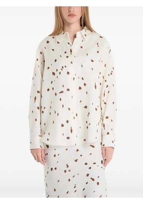 SAMSOE SAMSOE abstract-print shirt - White