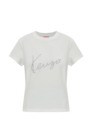 Kenzo Signature logo-embroidered cotton T-shirt - White