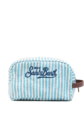 MC2 Saint Barth Westwood Linen striped wash bag - Blue
