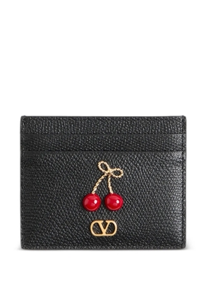 Valentino Garavani Cherryfic cardholder in grainy calfskin - Black