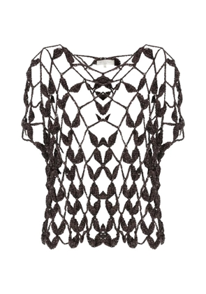Antonelli sequin-embellished crochet-knit sweater - Brown