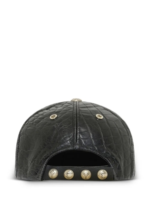 THUG CLUB TC crocodile-effect leather cap - Black
