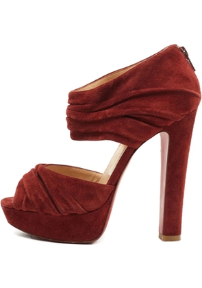 Christian Louboutin Pre-Owned 135mm draped suede platform shoes - Red